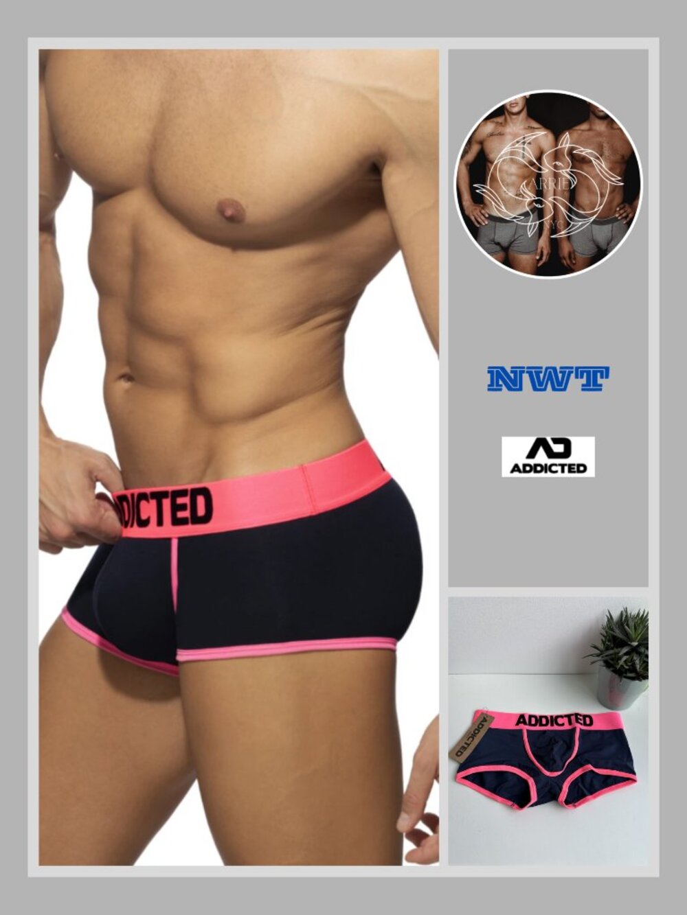 Addicted - Cotton Trunk - Navy / Neon (L)